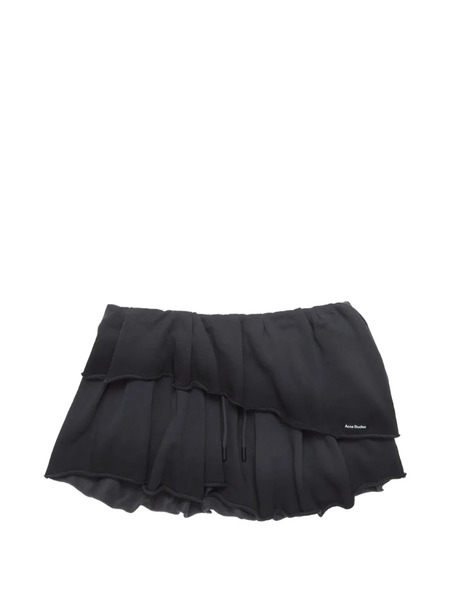  Acne Studios Ruffled Drawstring Mini Skirt - Black 