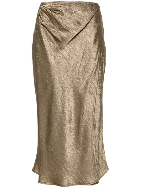  Acne Studios Satin Wrap Midi Skirt - Green 