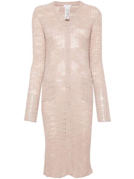  Acne Studios Semi-sheer Panel Ribbed-knit Cardigan - Pink 