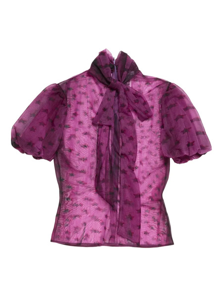  Acne Studios Star-print Puff-sleeve Top - Purple 
