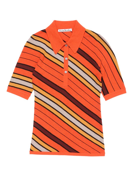  Acne Studios Striped Polo Shirt - Orange 