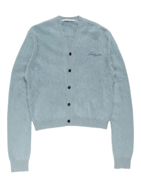  Acne Studios V-neck Fuzzy Cardigan - Blue 