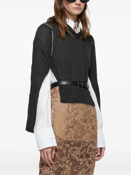  Acne Studios V-neck Top - Black 