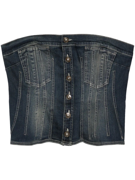  Act Nº1 Denim Corset Top - Blue 