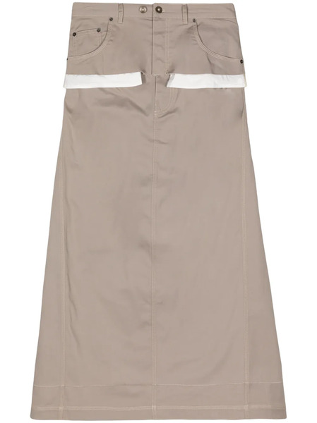  Act Nº1 Layered Cotton Skirt - Neutrals 
