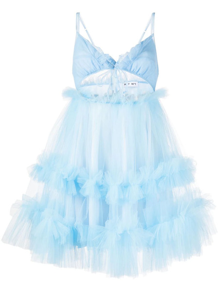  Act Nº1 Tulle Ruffled Flared Dress - Blue 
