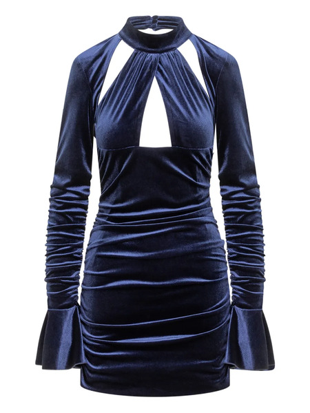  Actualee Cut-out Ruched Dress - Blue 