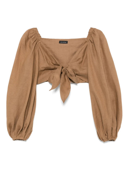  Actualee Tie-fastening Blouse - Brown 