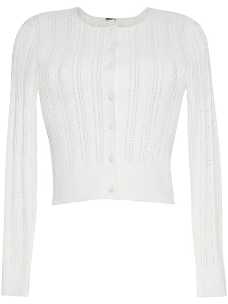  Adam Lippes Faye Pointelle-knit Cardigan - White 
