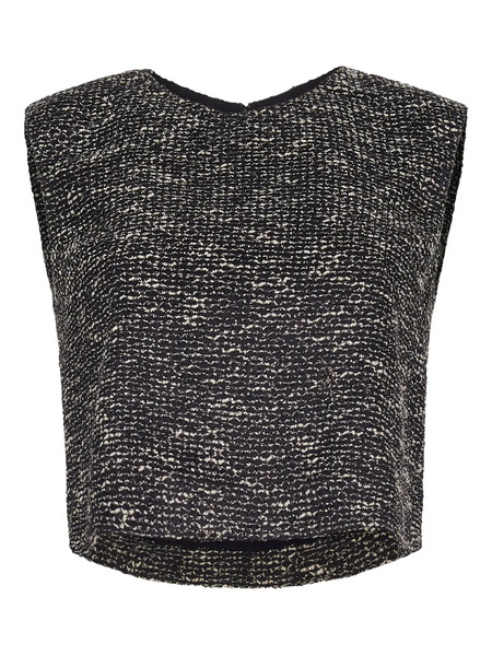  Adam Lippes Mercer Tweed Top - Black 