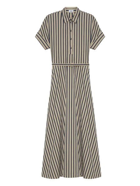  Adam Lippes Sadie Striped Poplin Maxi Dress - Neutrals 