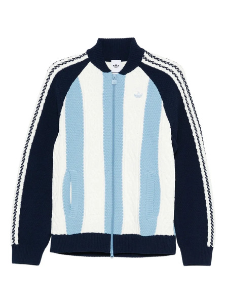  Adidas Archive Striped Zip Cardigan - Blue 