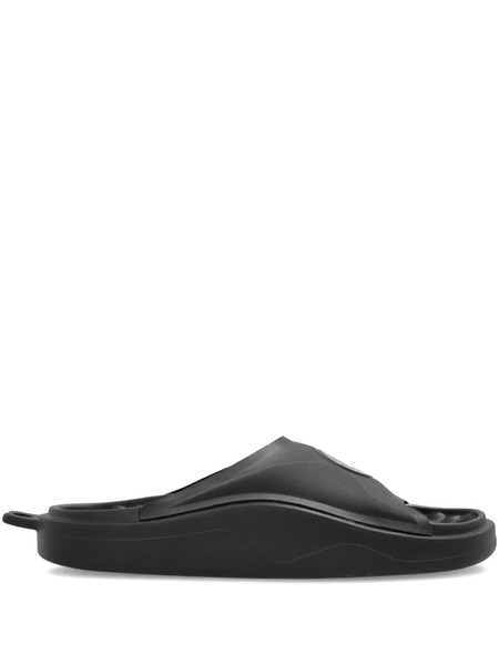  Adidas By Stella Mccartney Logo-patch Slides - Cblack Cblack Cblack 