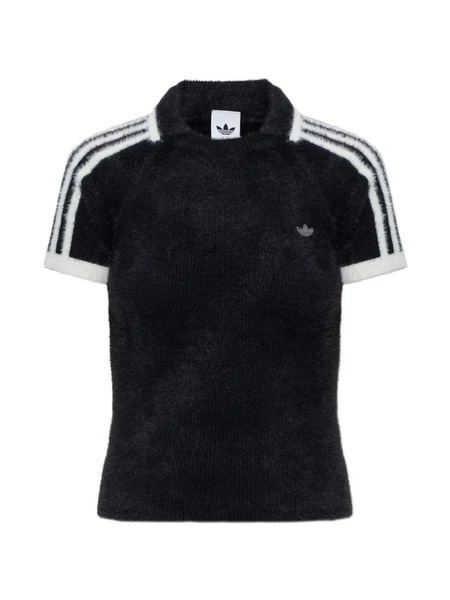  Adidas Cali Three Stripe Polo Top - Black 