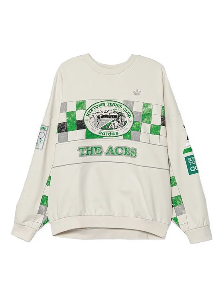  Adidas Checkers-print Sweatshirt - White 