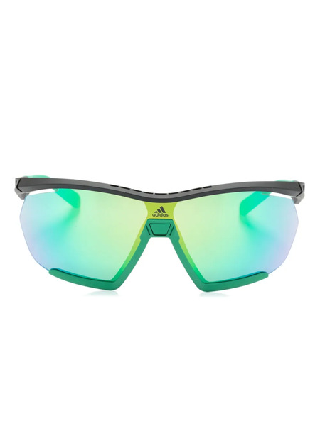  Adidas Cmpt Aero Lite Shield-frame Sunglasses - Green 