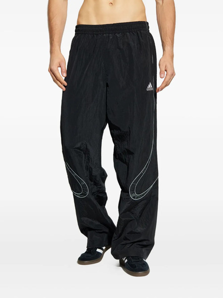  Adidas Elasticated Curved-line Trousers - Black 
