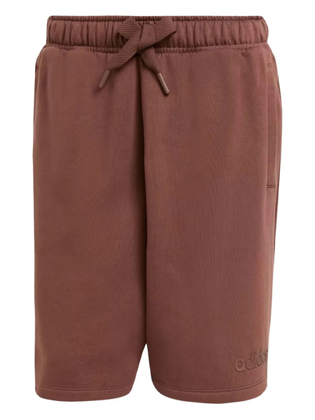  Adidas Essentials Logo-print Fleece Shorts - Brown 