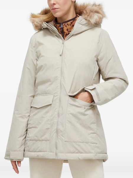  Adidas Faux-fur Hooded Jacket - Neutrals 