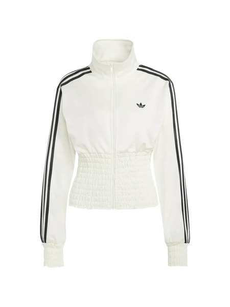 Adidas Firebird Stripe Shirred Top - Neutrals 
