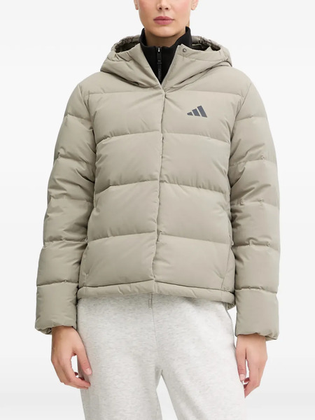  Adidas Hooded Logo-print Jacket - Neutrals 