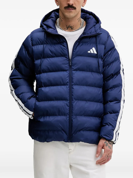 Adidas Hooded 3-stripes Jacket - Blue 