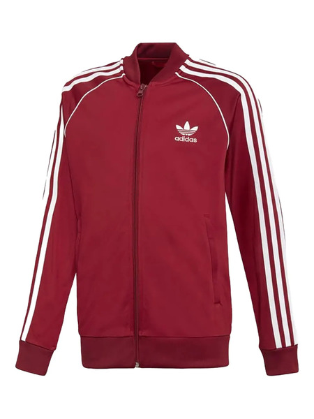  Adidas Kids Striped Zip Track Jacket - Red 