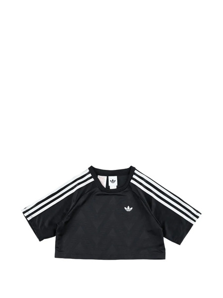  Adidas Kids Three-stripe Cropped T-shirt - Black 