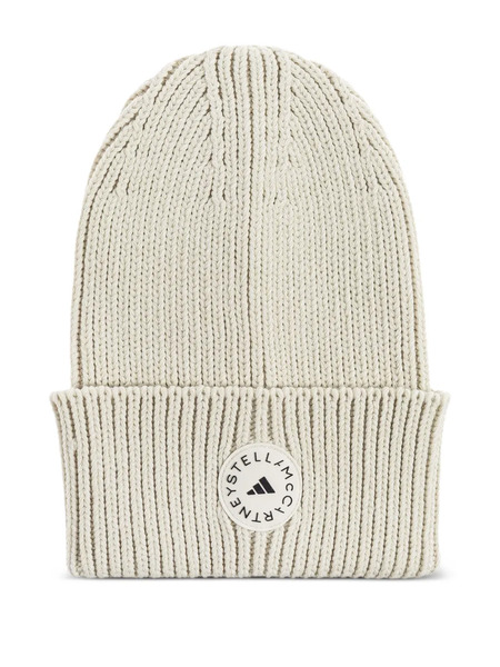  Adidas Logo-patch Ribbed Beanie - Neutrals 