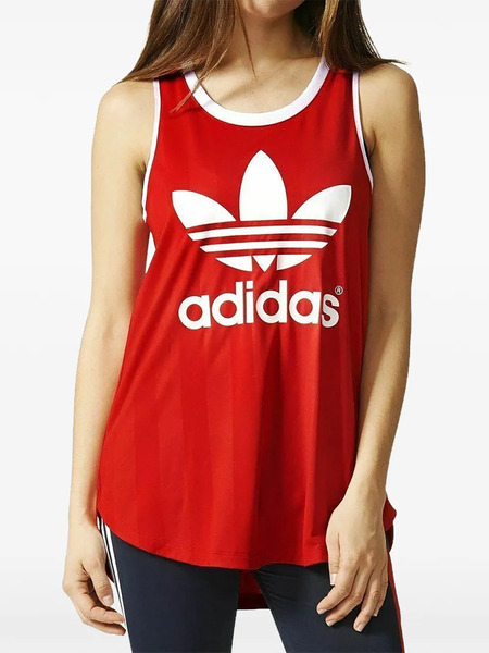  Adidas Logo Track Tank Top - Red 