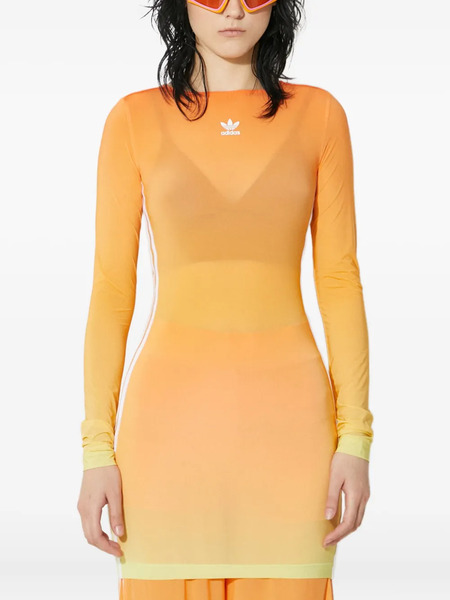 Adidas Ombré Three-stripe Dress - Orange 