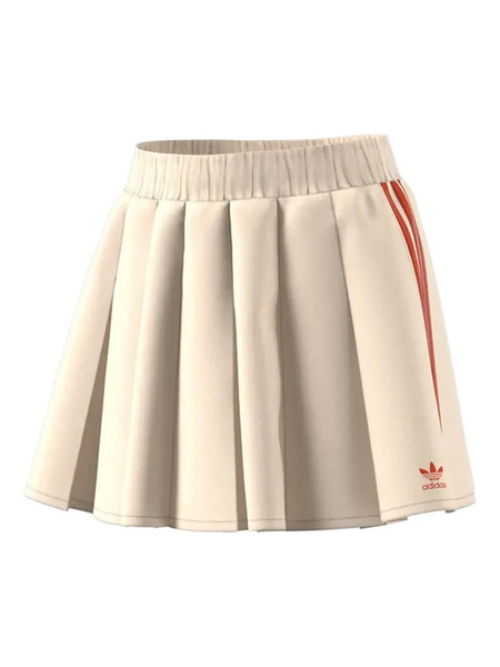  Adidas Originals Pleated Striped Mini Skirt - Neutrals 