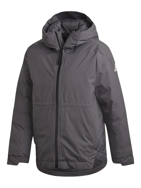  Adidas Rain.rdy Hooded Stripe Jacket - Grey 