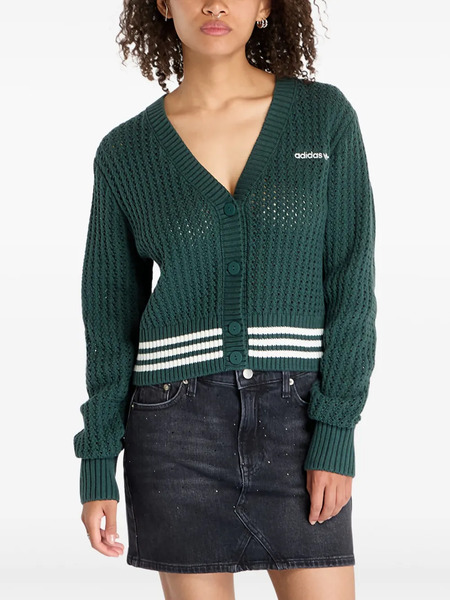  Adidas Ribbed-knit Cardigan - Green 