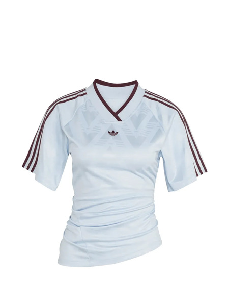  Adidas Rouched V-neck Tee - Blue 