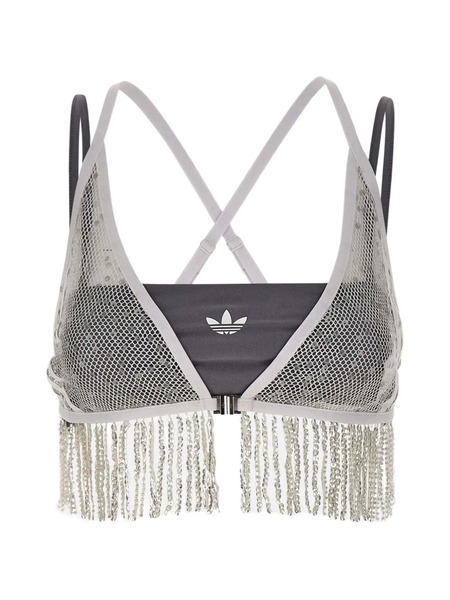  Adidas Sequin Fringed Set Top - Grey 