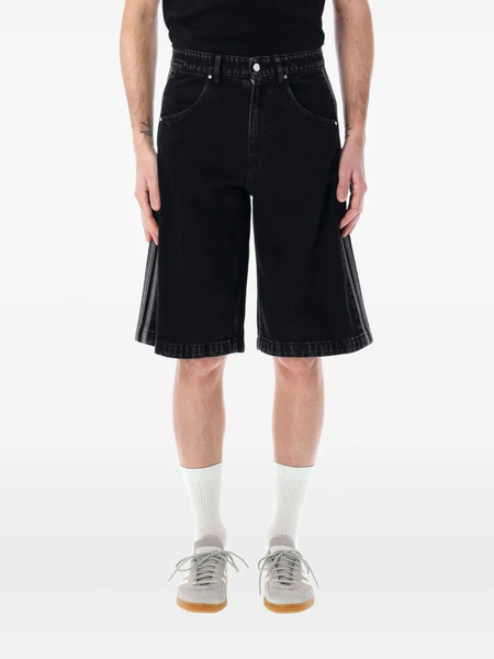  Adidas 3-stripe Denim Shorts - Black 
