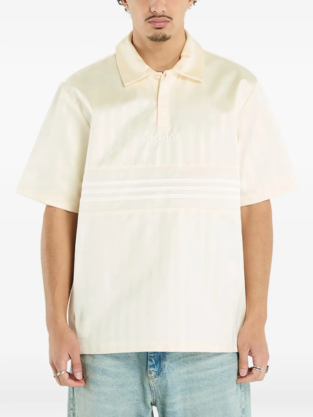  Adidas Stripe-detail Polo Shirt - Neutrals 