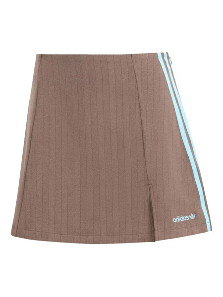  Adidas 3-stripe Logo Mini Skirt - Brown 