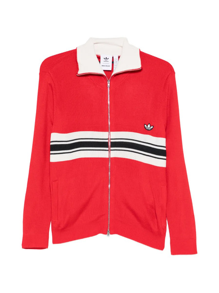  Adidas Striped Embroidered-logo Cardigan 