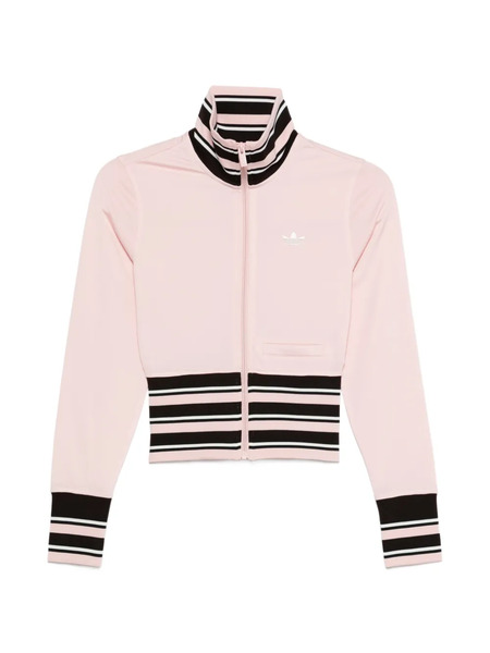  Adidas Striped Zipped Sweater - Pink 