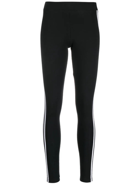  Adidas 3-stripes Stretch-cotton Leggings - Black 