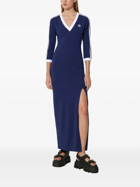  Adidas Three-stripe V-neck Dress - Blue 