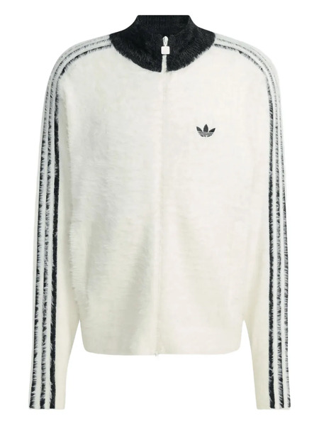  Adidas Three-stripe Zip-up Cardigan - Neutrals 