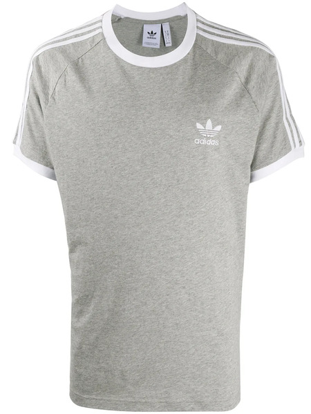  Adidas Three Stripes Logo T-shirt - Grey 