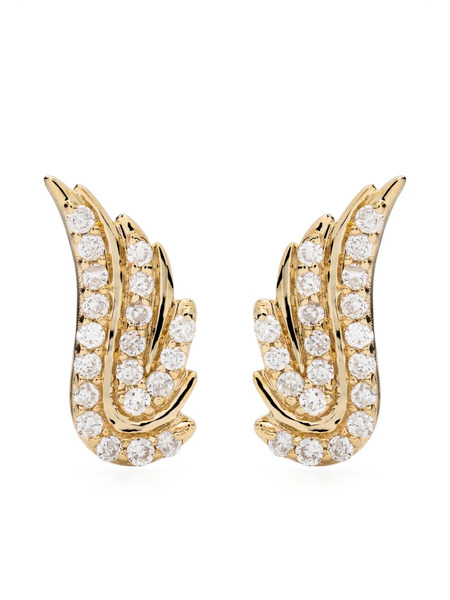  Adina Reyter 14kt Yellow Gold Wing Diamond Stud Earrings 