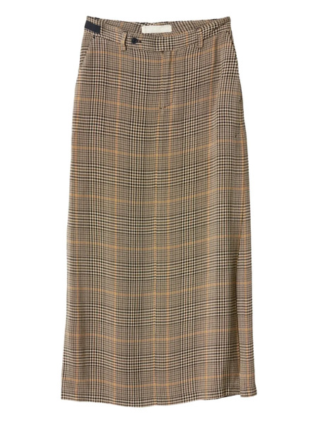  Adnym Troy Checked Belted Midi Skirt 