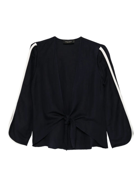  Adriana Degreas Front-tie Blouse - Blue 