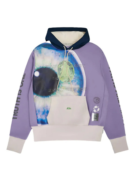  Advisory Board Crystals Birthstone August Eye-print Pullover Hoodie - Purple 
