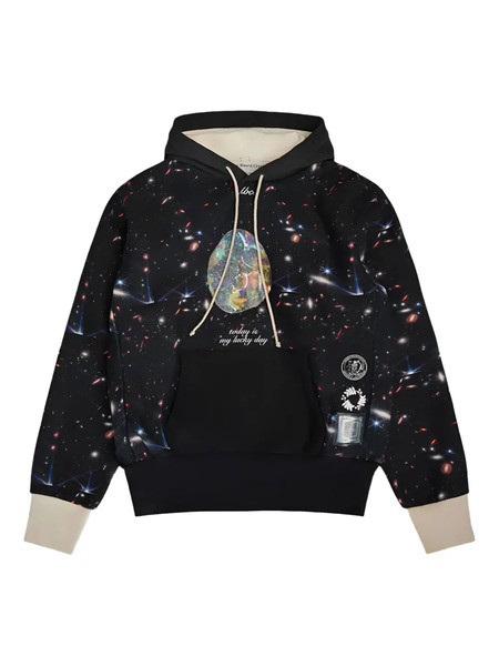  Advisory Board Crystals Birthstone October Galaxy-print Pullover Hoodie - Black 